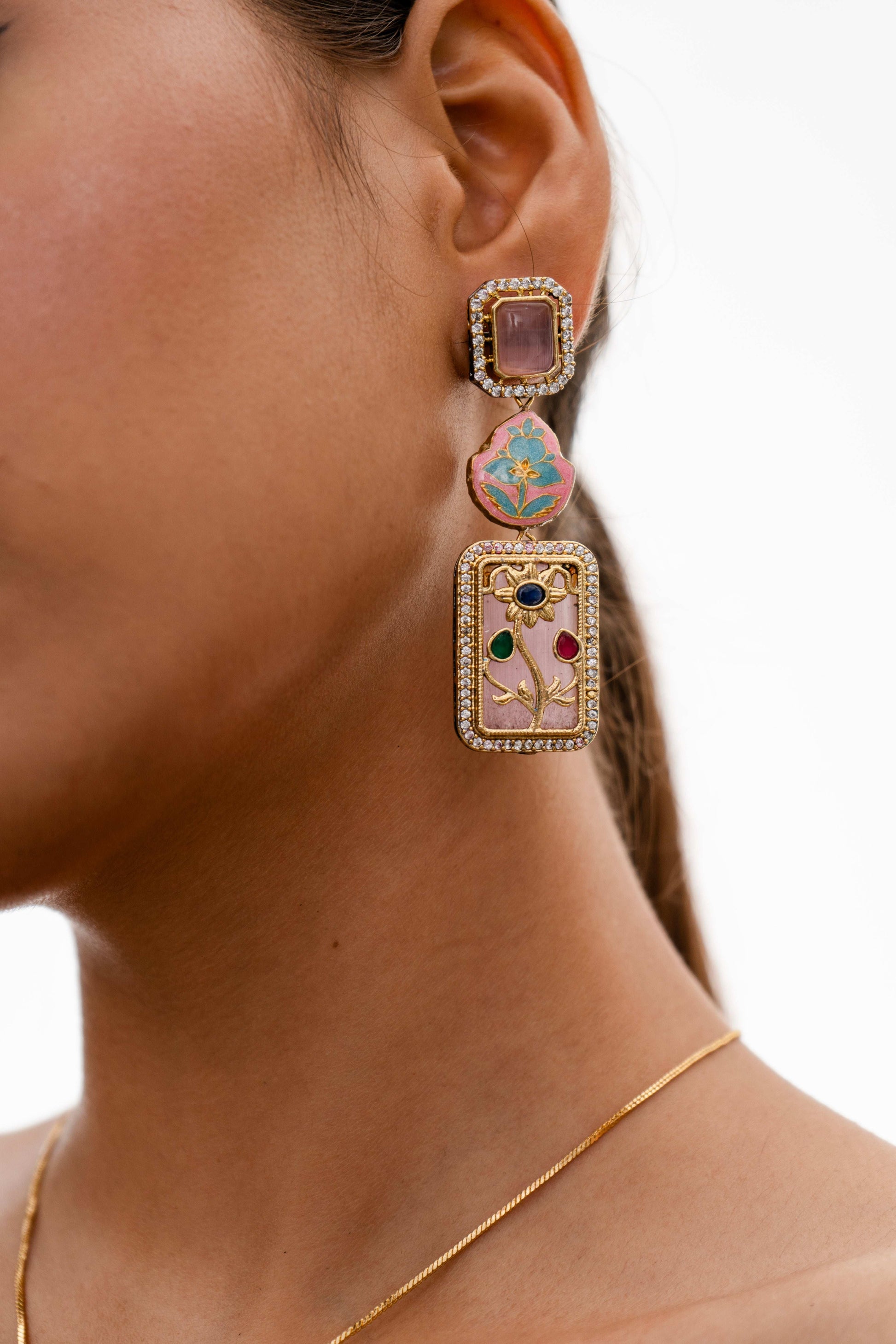 Parisa Pink Fusion Necklace Set - Pirohee by parul sharma