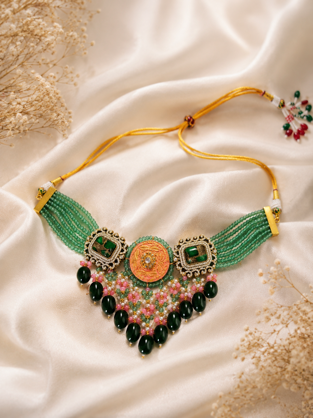 Mira Emerald Jade Necklace Set