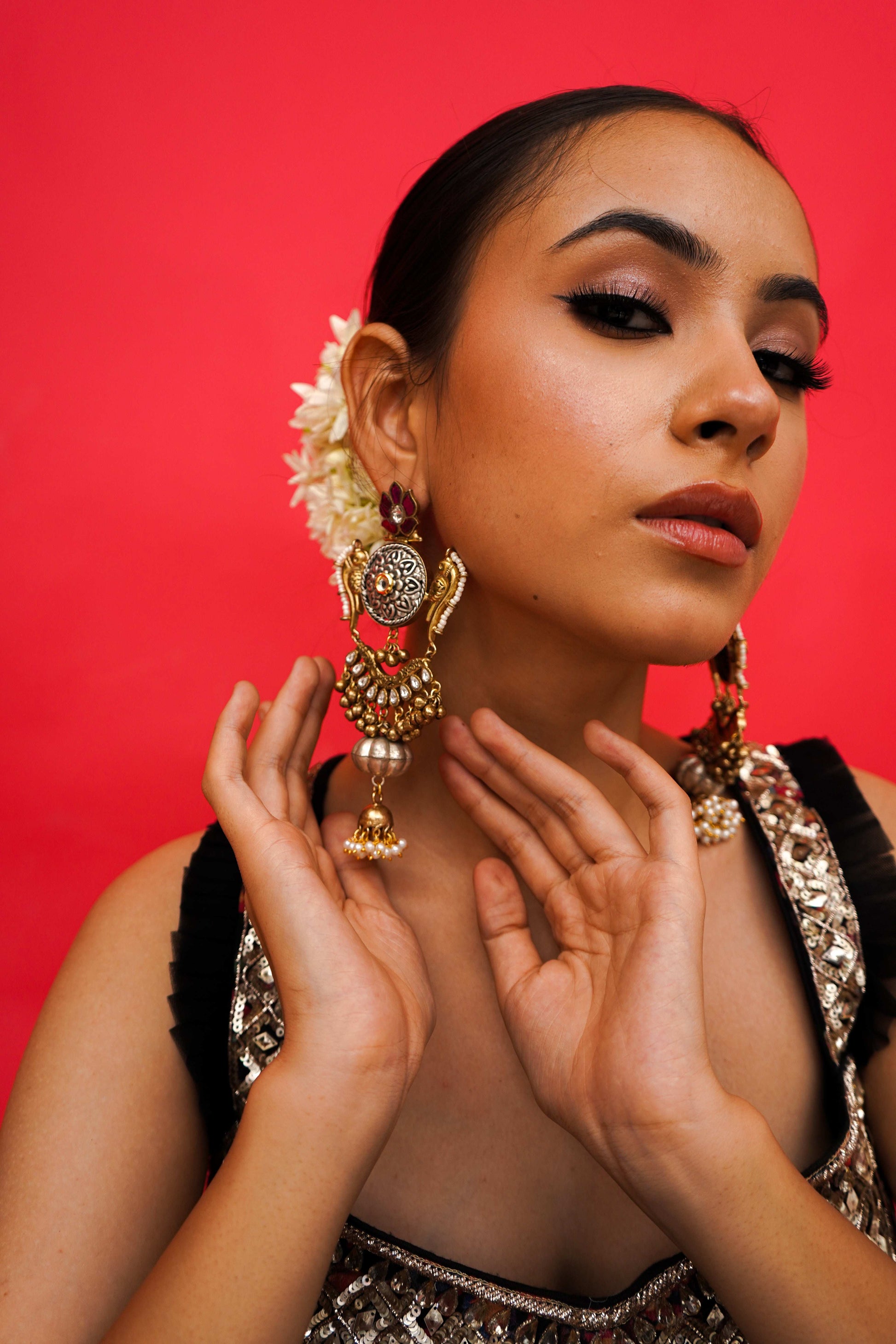 Zeenaz Multicolor Jadau Earrings - Pirohee by parul sharma