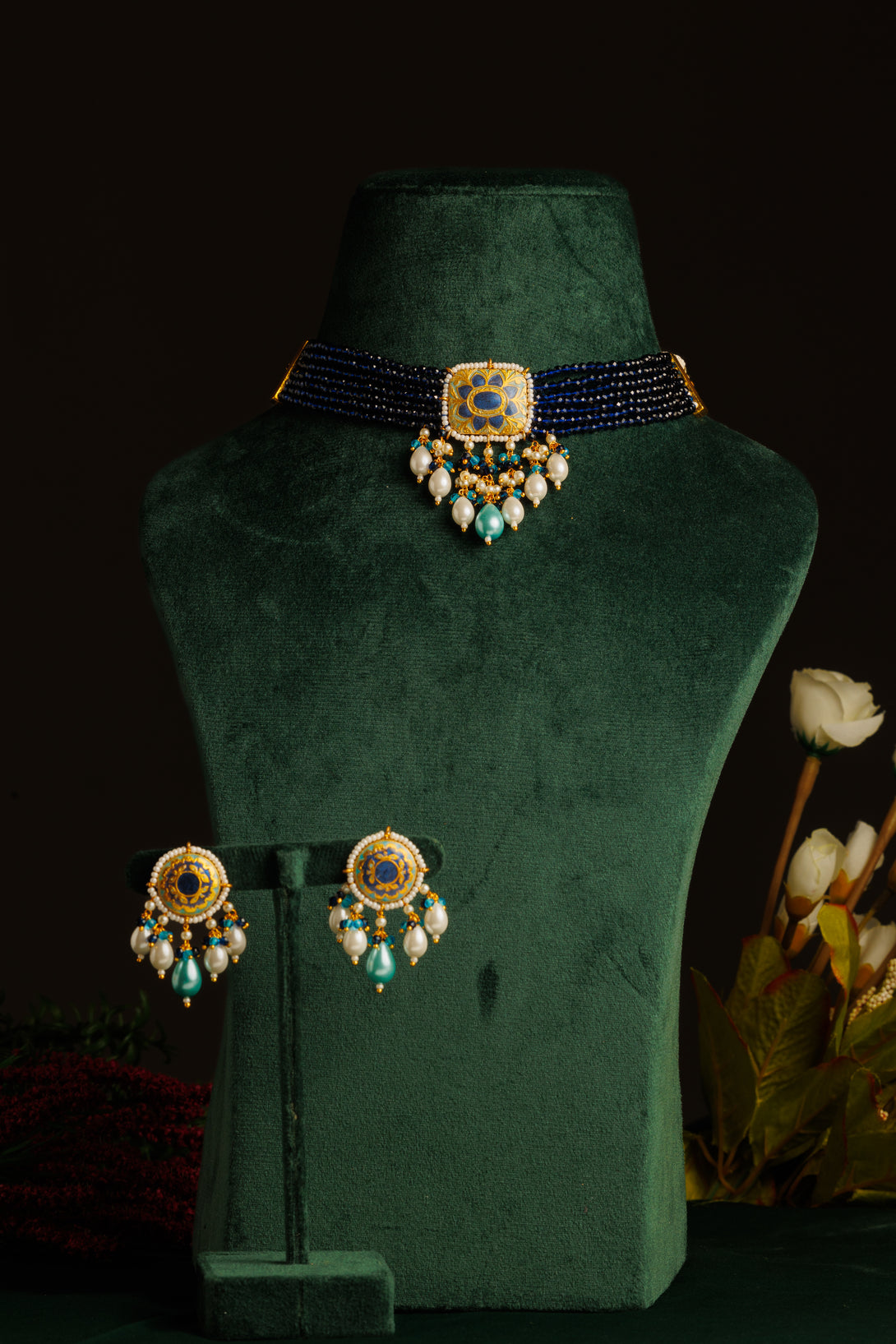 Enticing Royal Blue Necklace Set - Pirohee by parul sharma