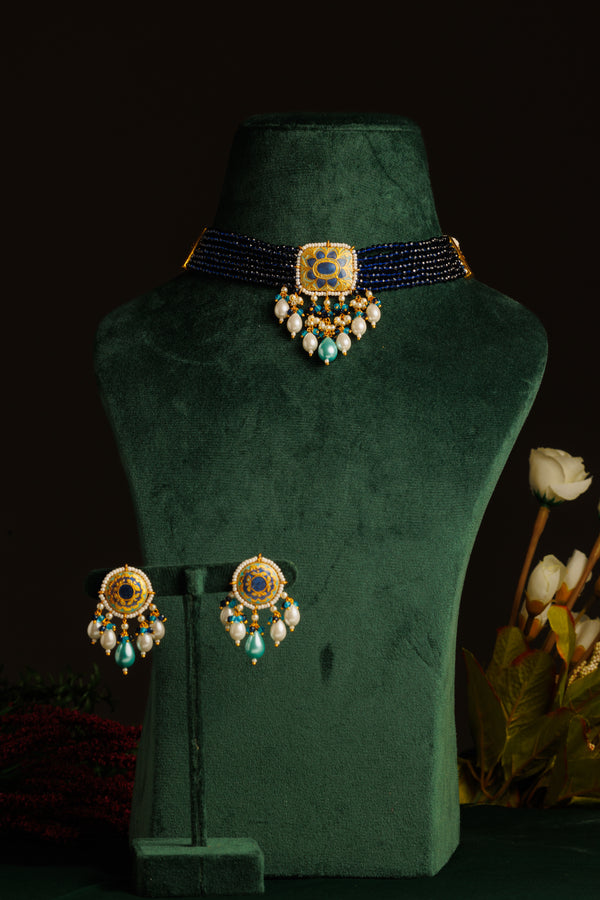 Enticing Royal Blue Necklace Set - Pirohee by parul sharma