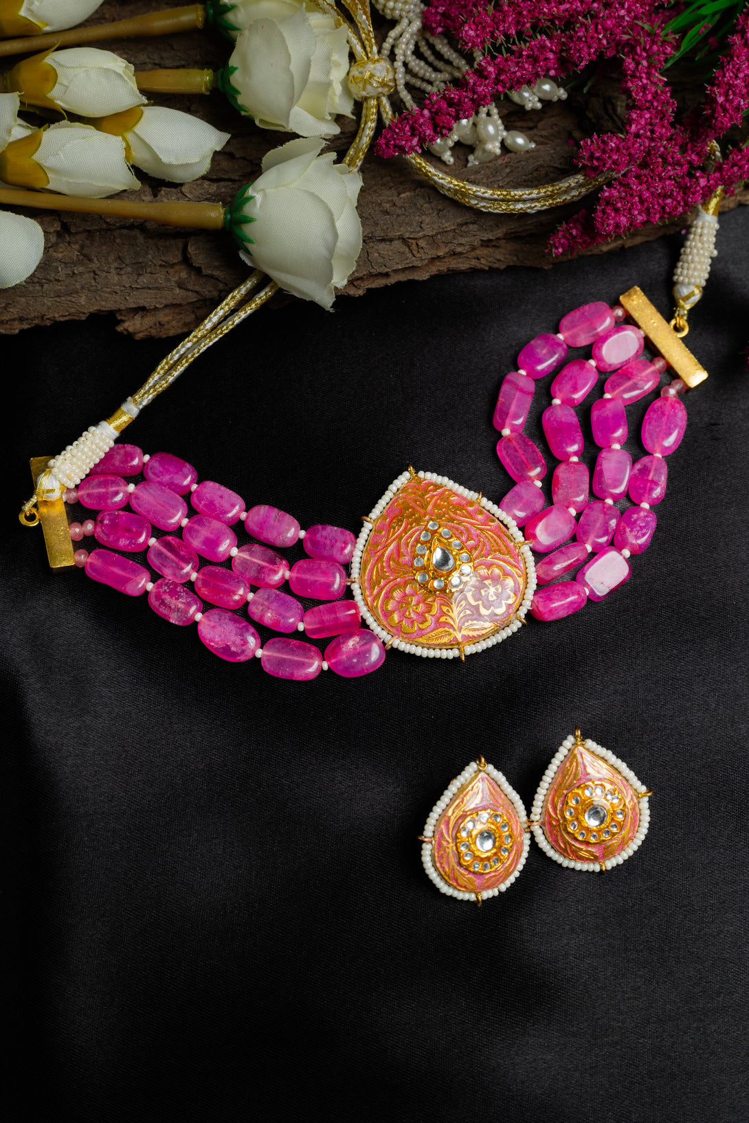 Graceful Magenta Choker Set - Pirohee by parul sharma