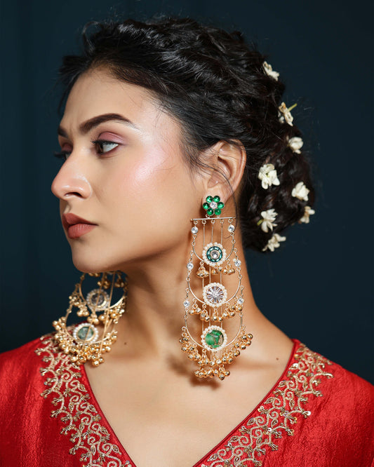 Huma shoulder-duster chandbaali earrings
