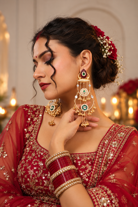 Pashma chandelier earrings (Invisible kaan chain included)