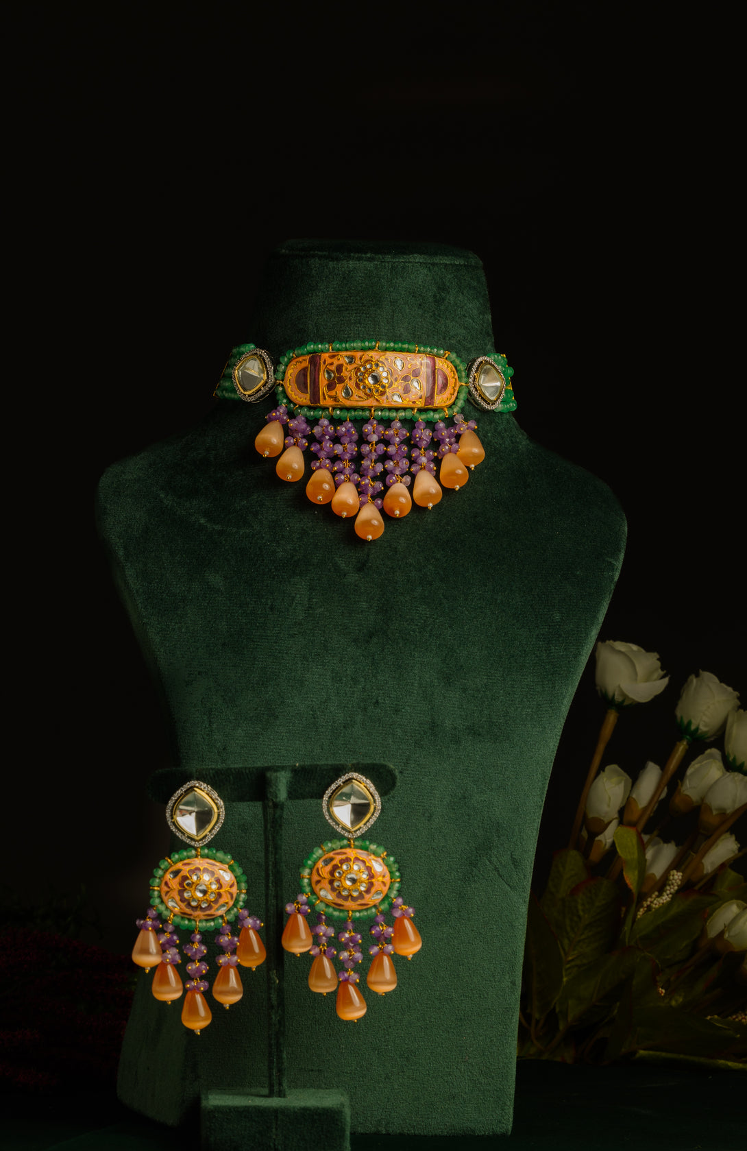 Faqat Coral Necklace Set - Pirohee by parul sharma