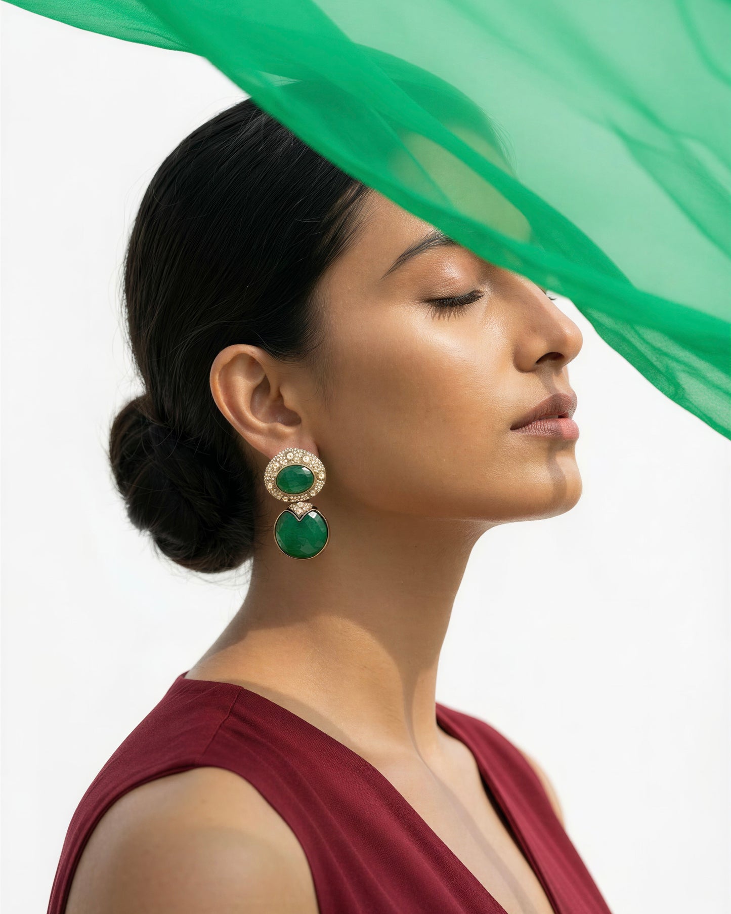 Zayra Green Earrings