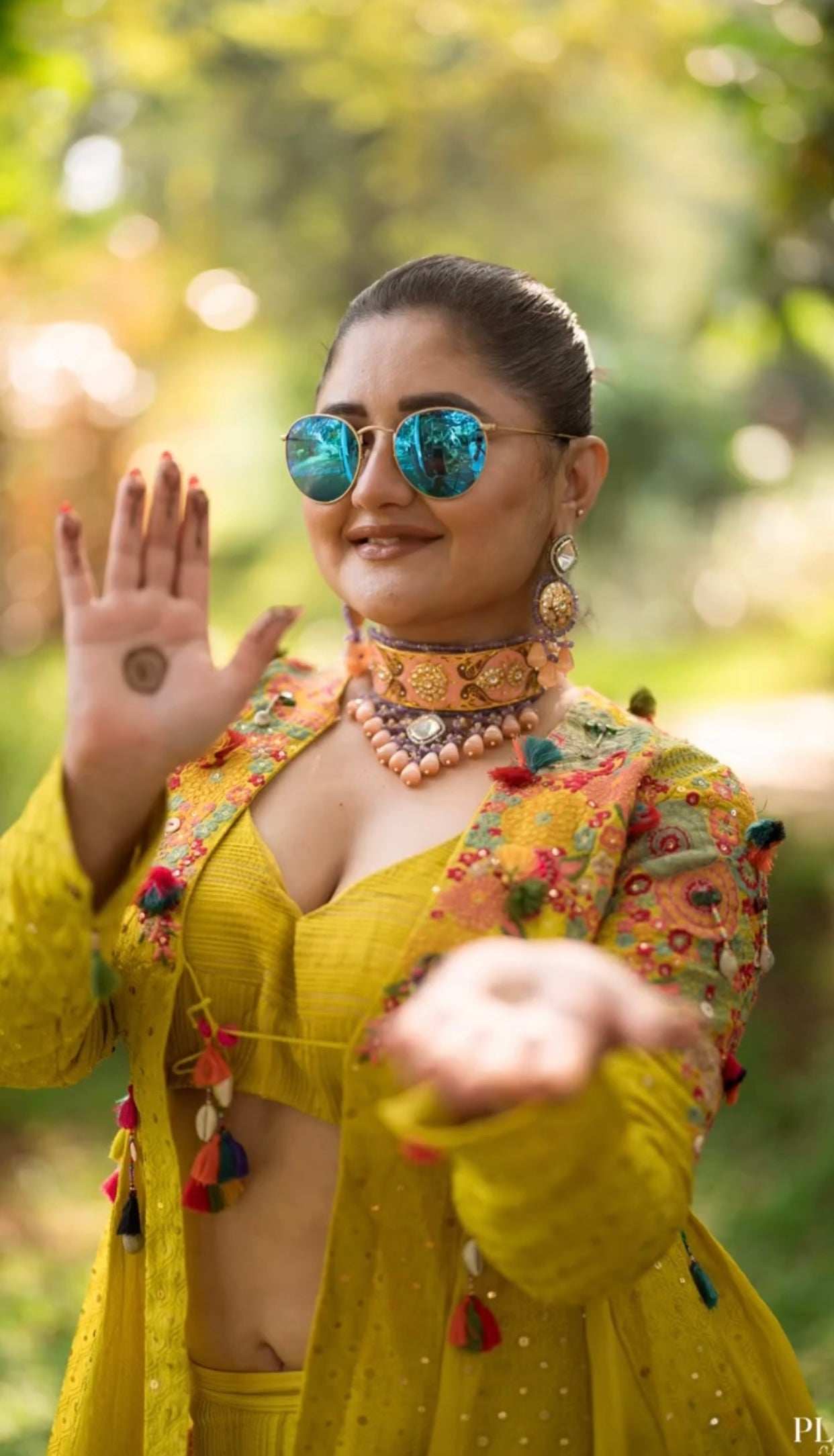 Ruhaniyat Coral Choker Necklace Set - Pirohee by parul sharma