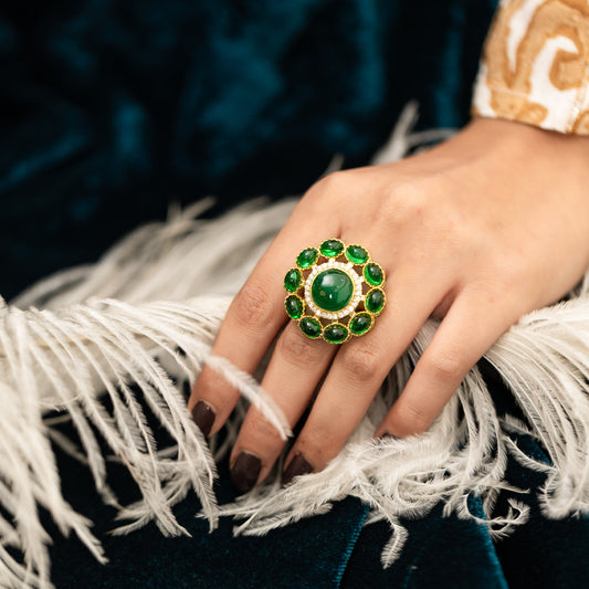 Shama Green Adjustable ring