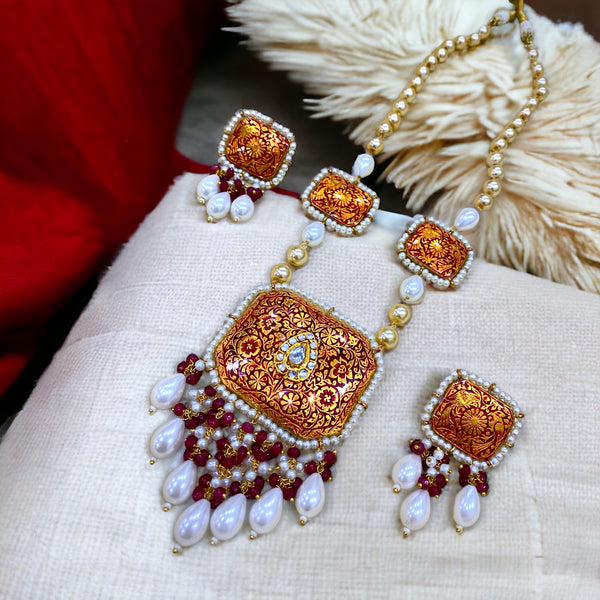 Rania Ruby Red Meenakari
Necklace Set