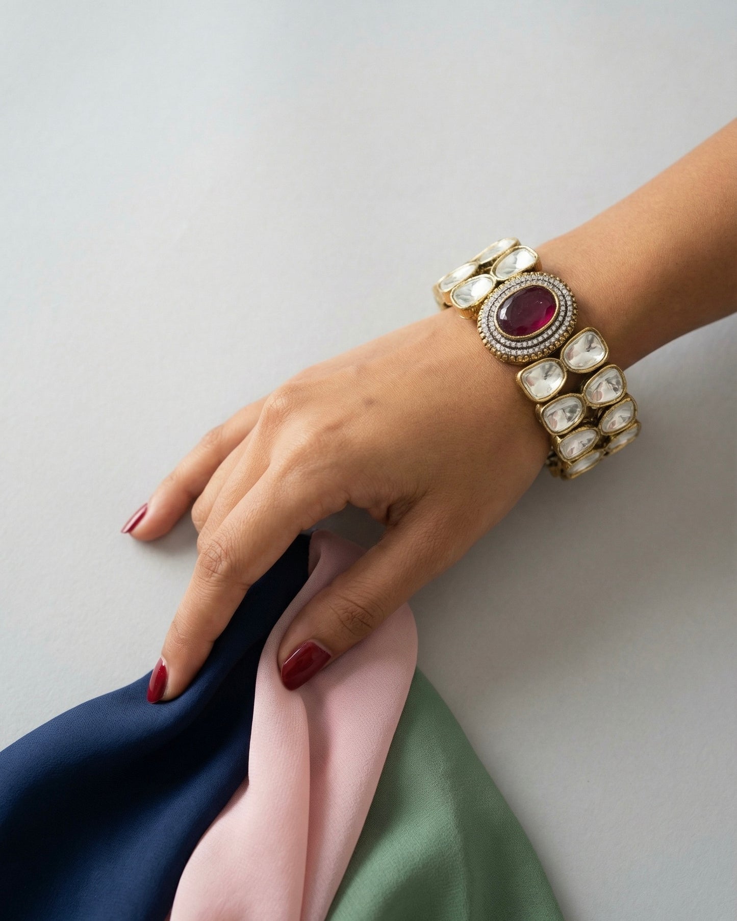 Zahra Ruby Red Polki Bracelet