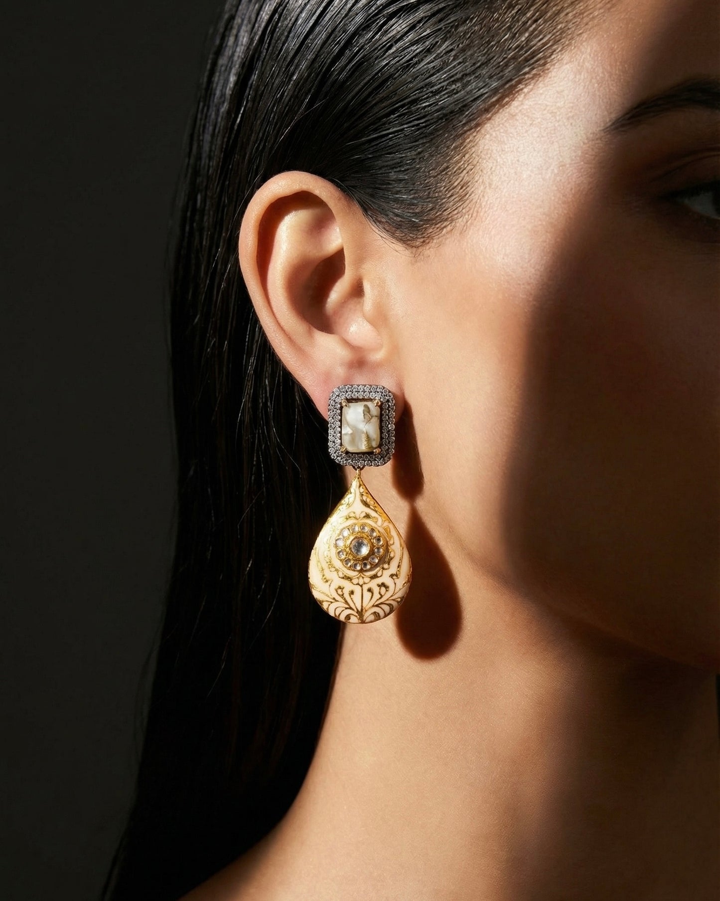 Azure Ivory Meena Drops