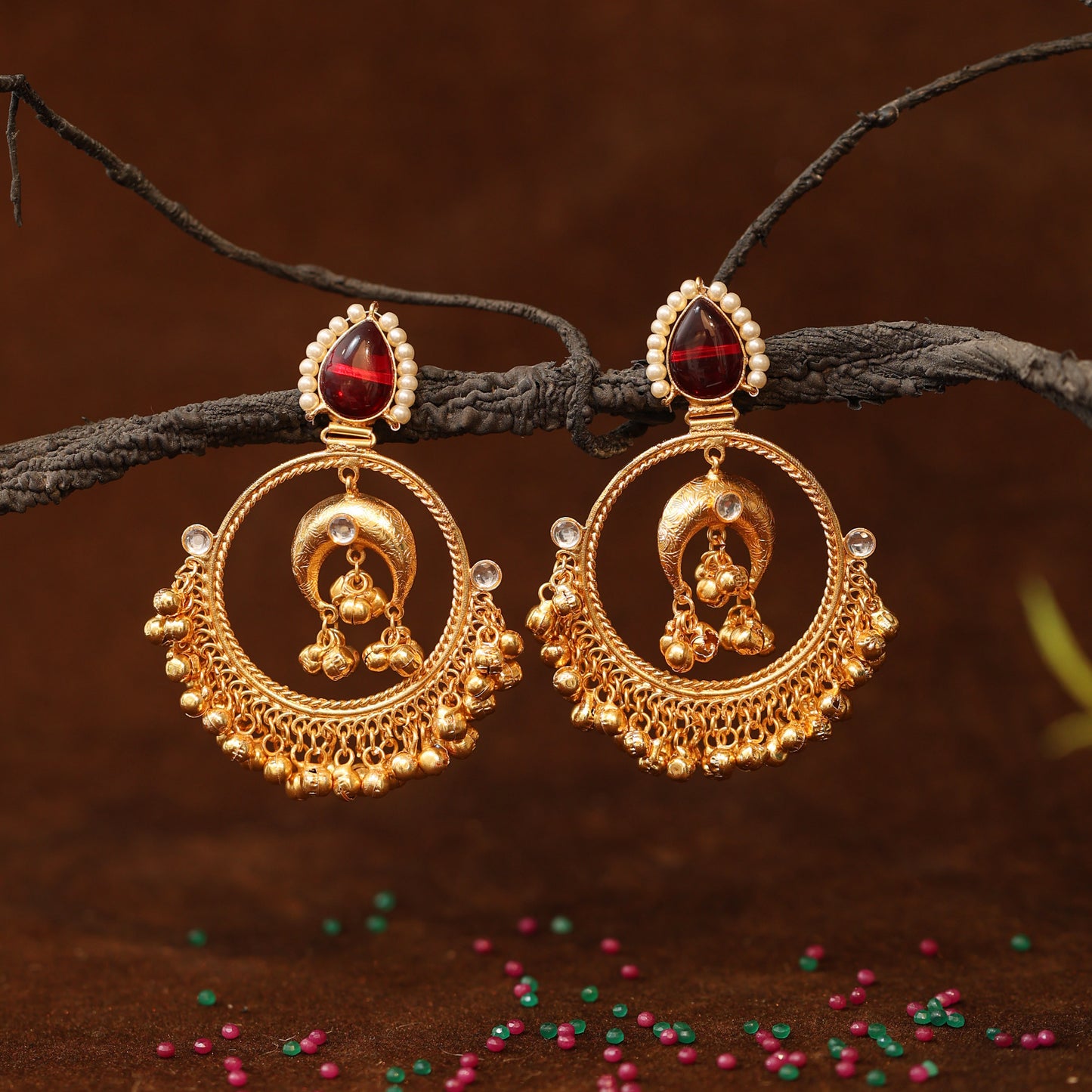 Aabroo Dangle Hoop Earrings