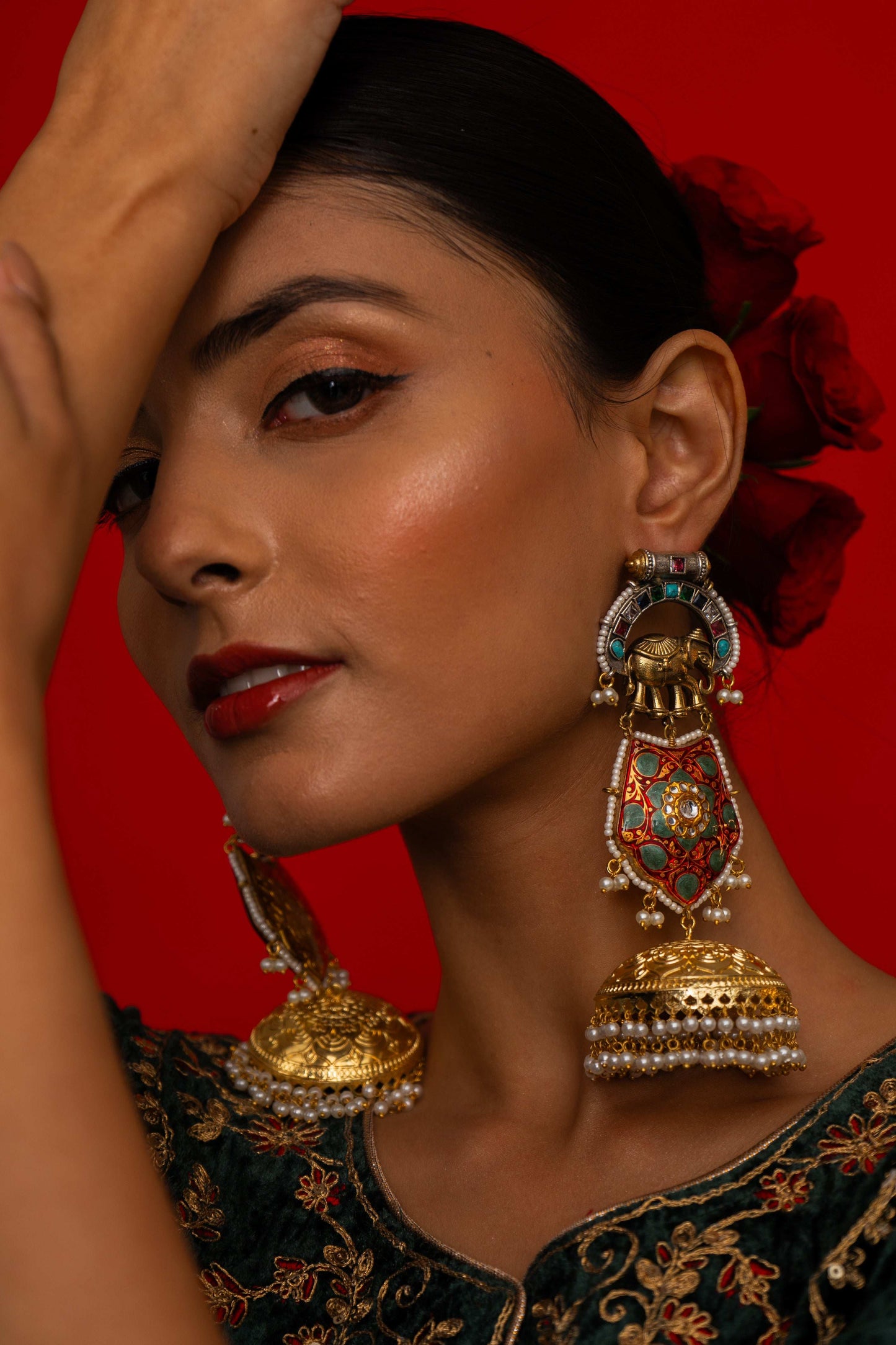 Vritika Elephant Motif Earrings - Pirohee by parul sharma