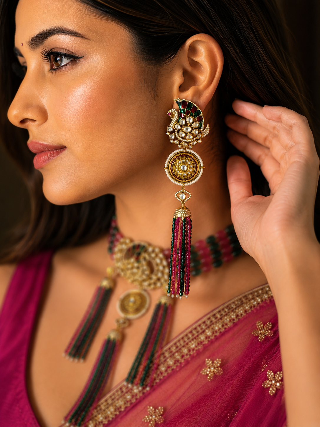 Veda Multicolour Polki Jadau Choker Set
