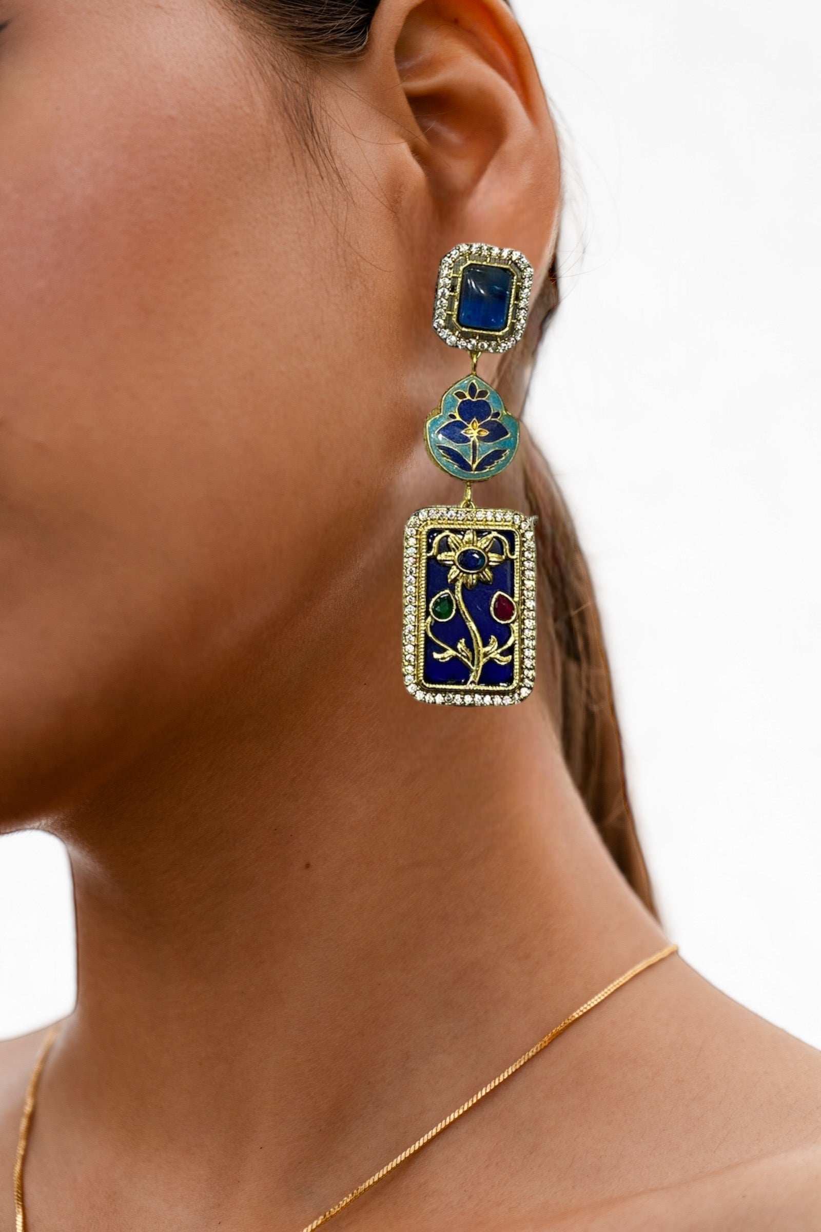 Parisa Blue Fusion Necklace Set - Pirohee by parul sharma