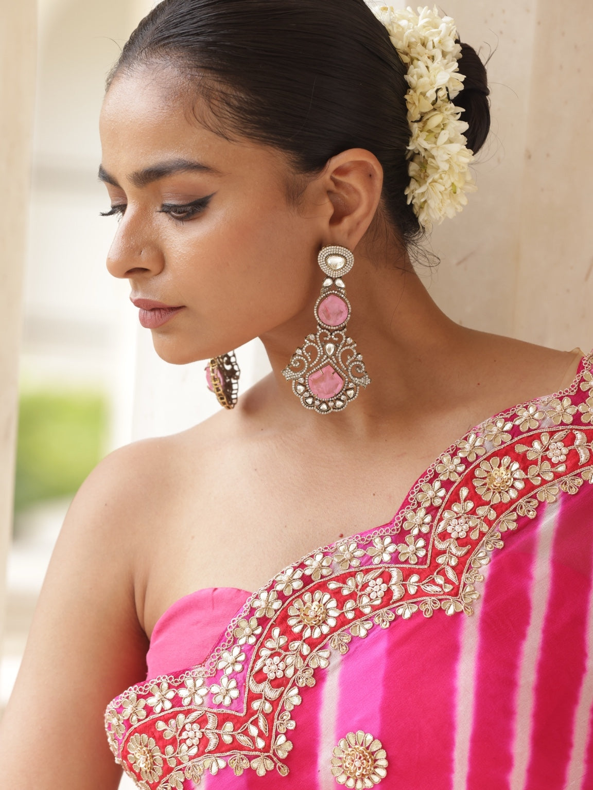 Diamanté Pink Earrings