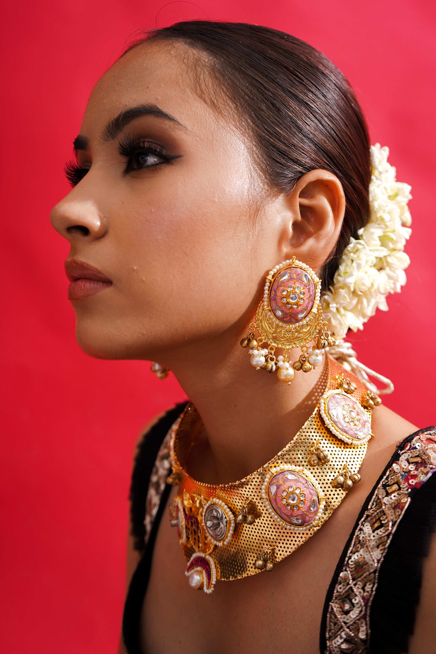 Kaiynaat Jadau Hasli Set - Pirohee by parul sharma