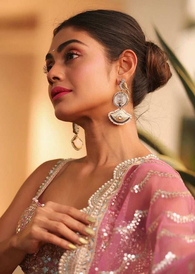 Nargis Fusion Blue Earrings - Pirohee by parul sharma