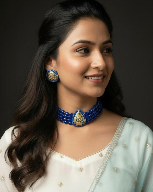 Splendid Royal Blue Necklace Set