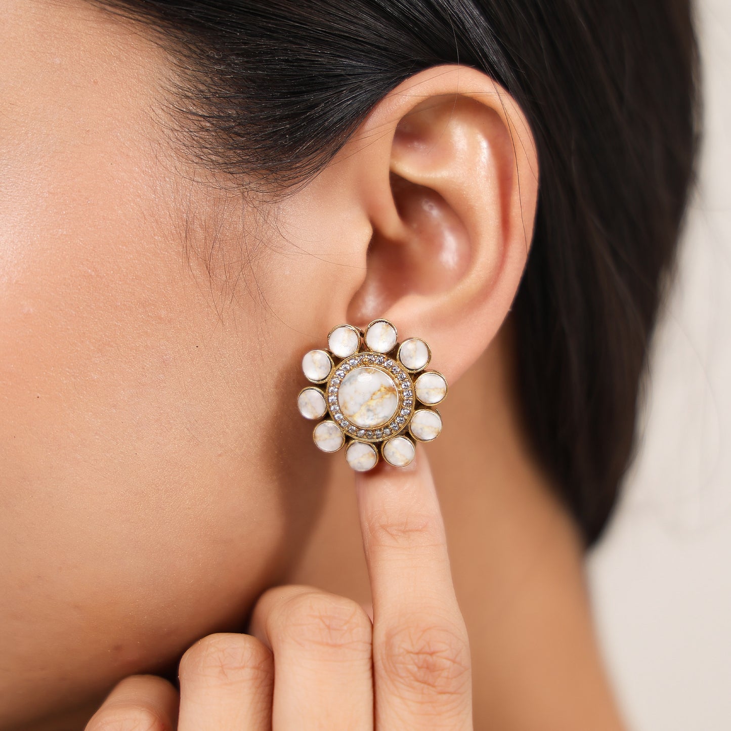 Lily Ivory Stud Style Earrings