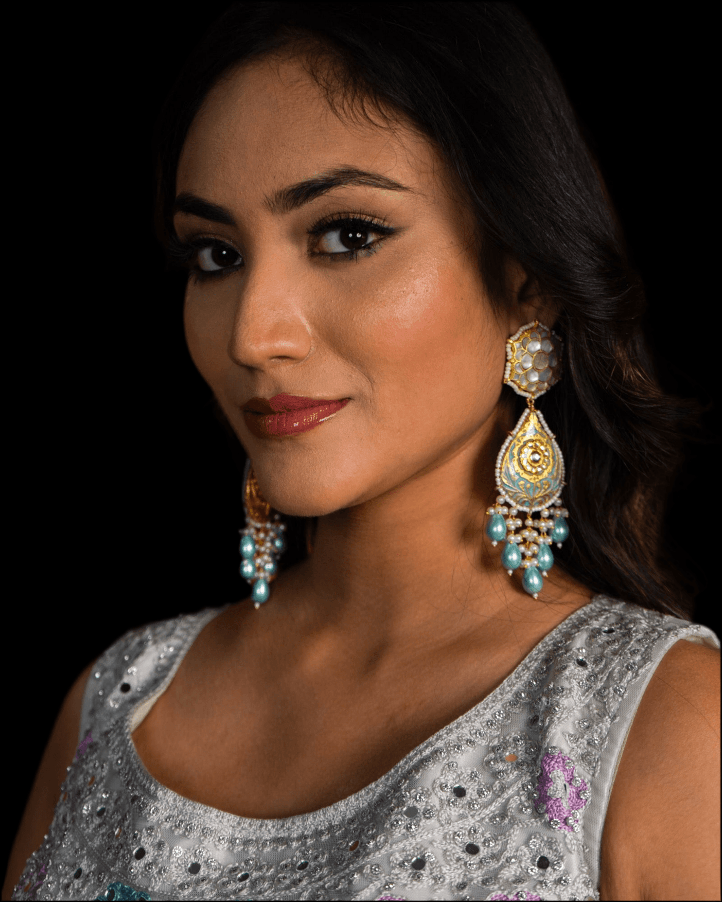Firozaa Mother Of Pearl Earrings - Pirohee by parul sharma