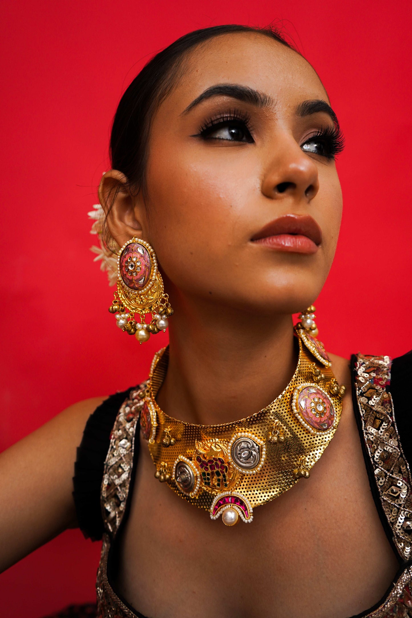 Kaiynaat Jadau Hasli Set - Pirohee by parul sharma