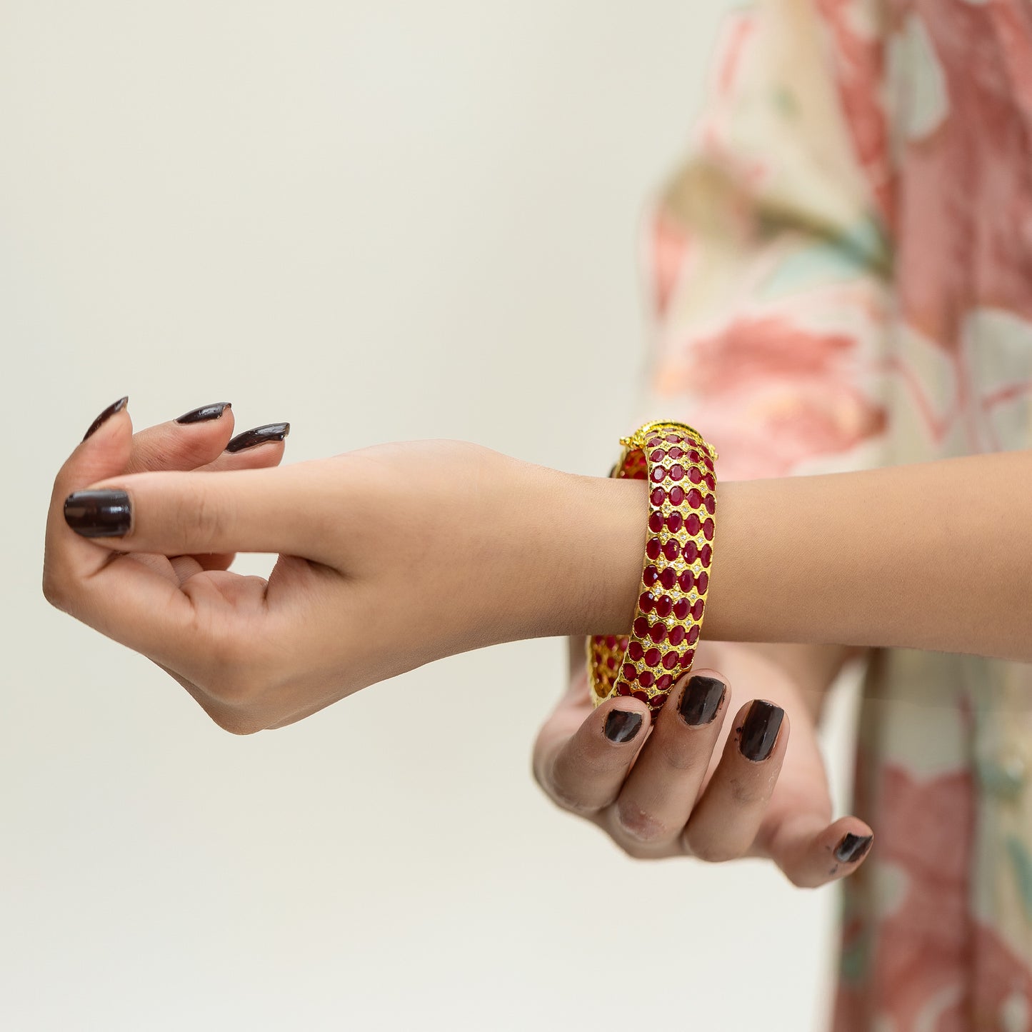 Zareen Red Adjustable Bangle