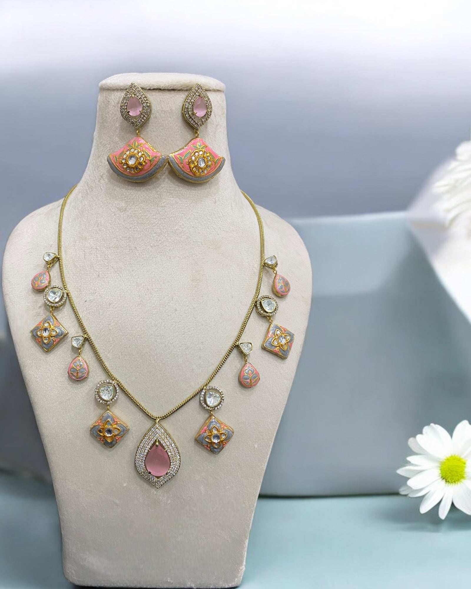 Leilah Fusion Necklace Set - Pirohee by parul sharma