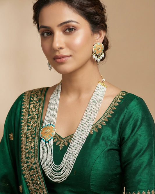 Saira Peach Meenakari
Necklace Set