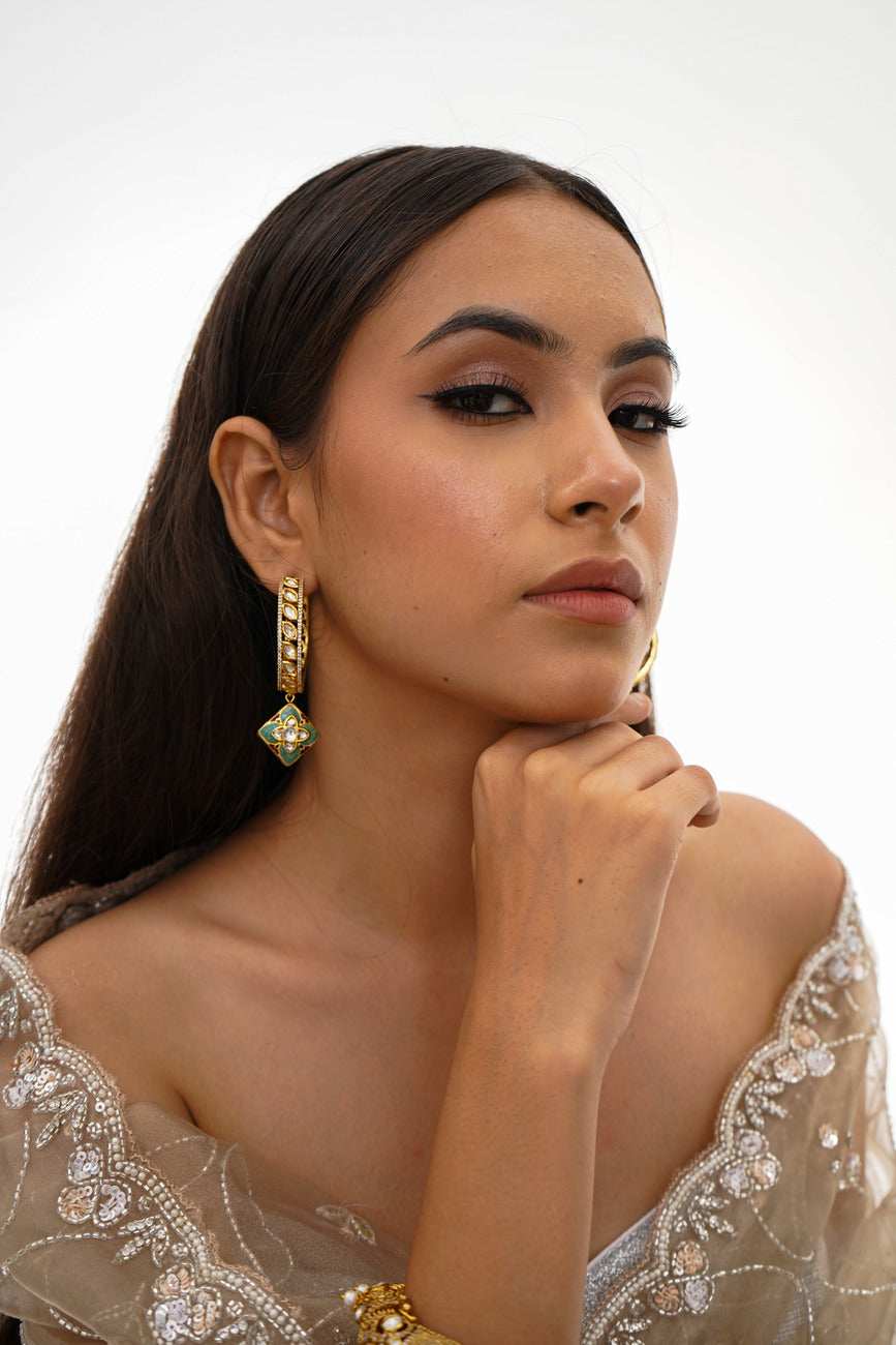 Gauhar Kundan Loop Earrings - Pirohee by parul sharma
