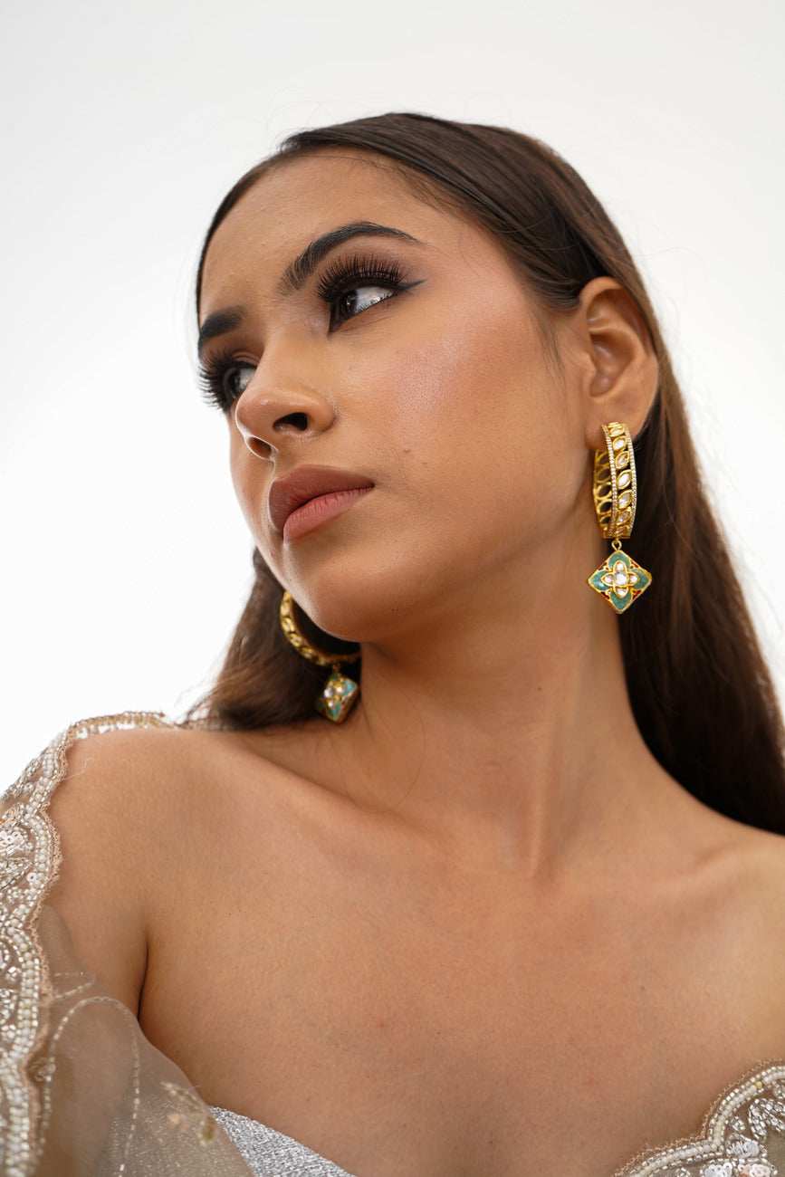 Gauhar Kundan Loop Earrings - Pirohee by parul sharma