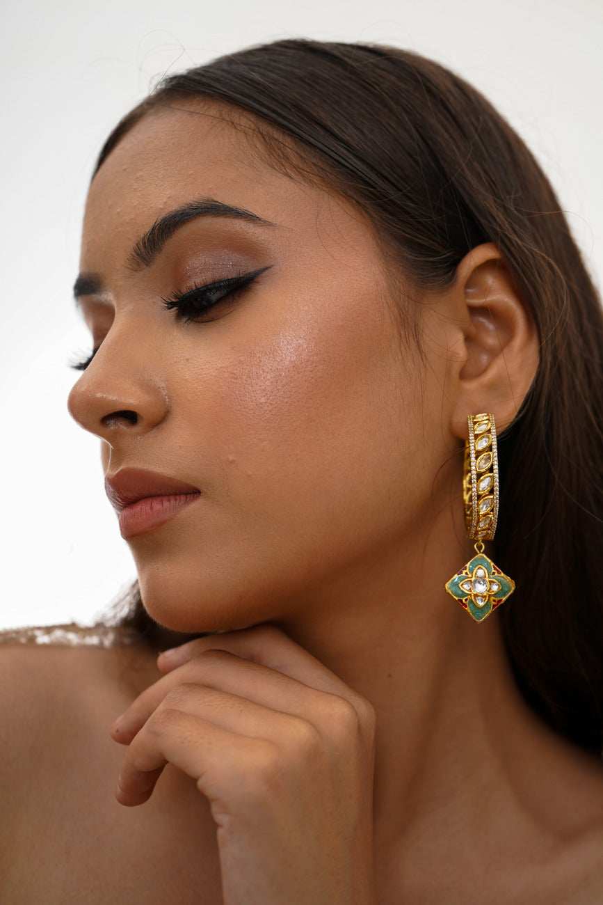 Gauhar Kundan Loop Earrings - Pirohee by parul sharma