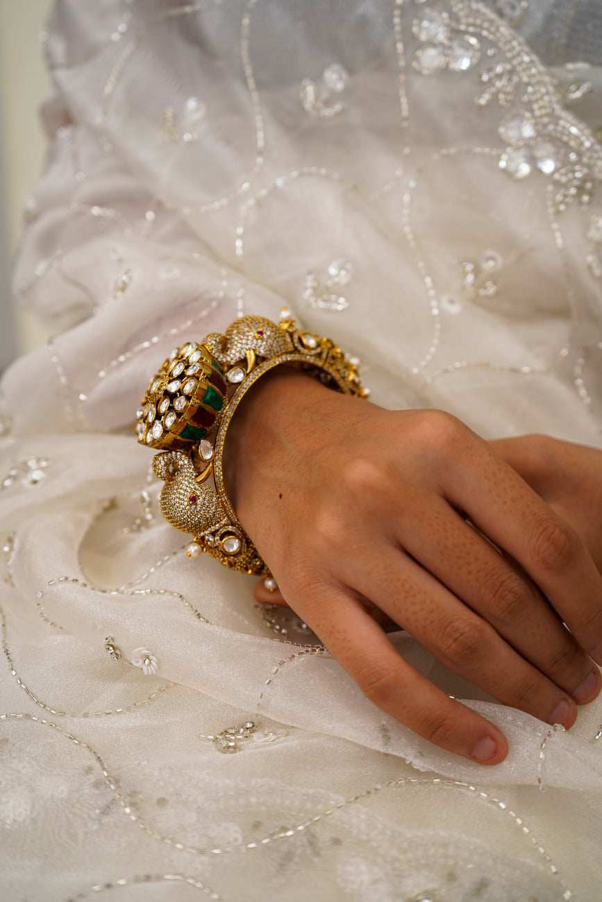Fariha Multicolour Jadau Bangle / Kada - Pirohee by parul sharma