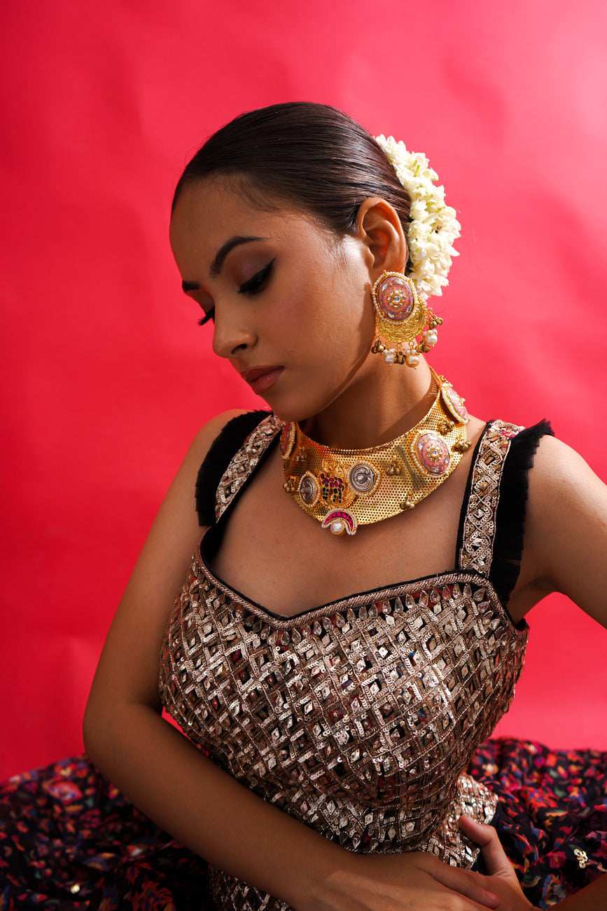 Kaiynaat Jadau Hasli Set - Pirohee by parul sharma