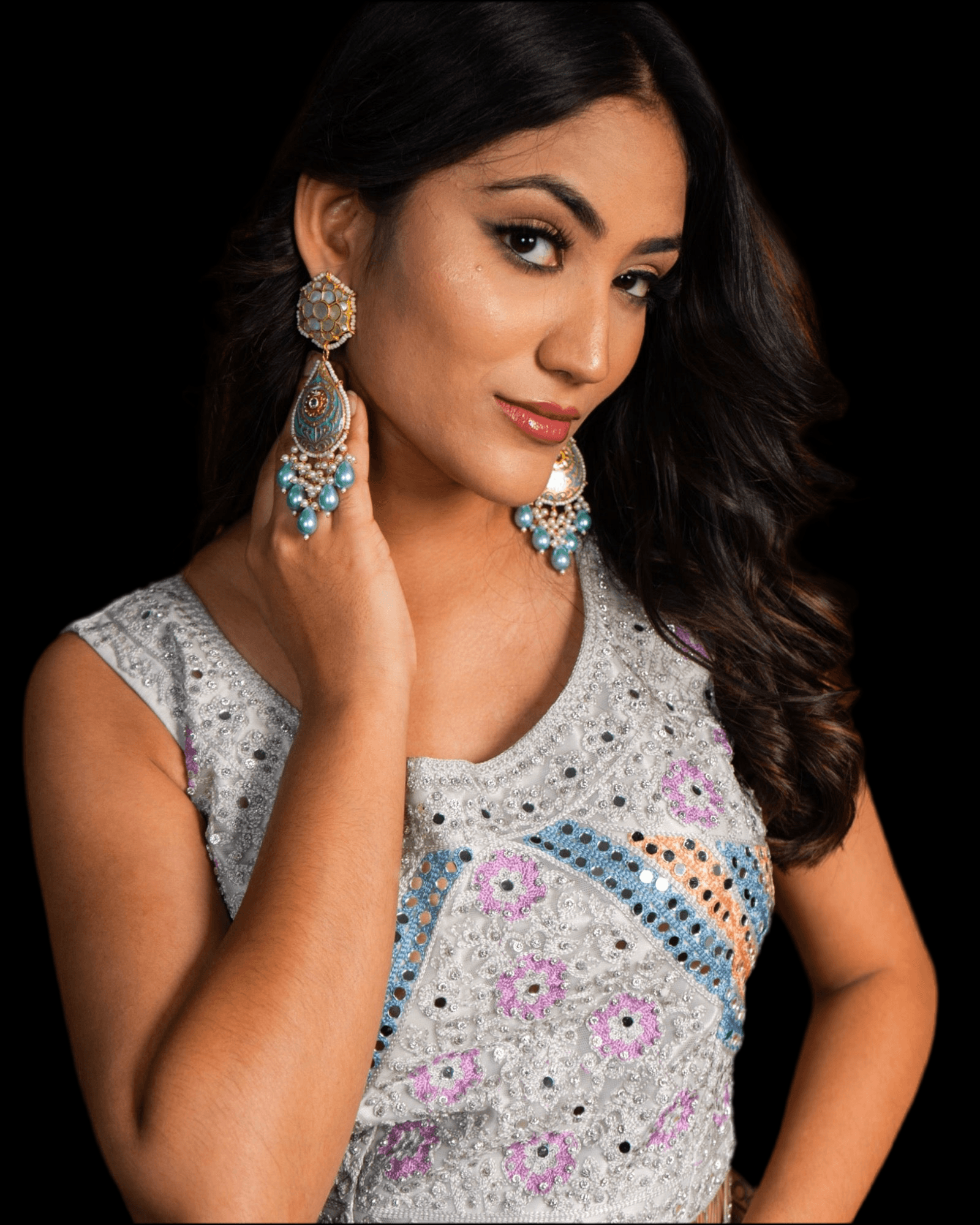 Firozaa Mother Of Pearl Earrings - Pirohee by parul sharma