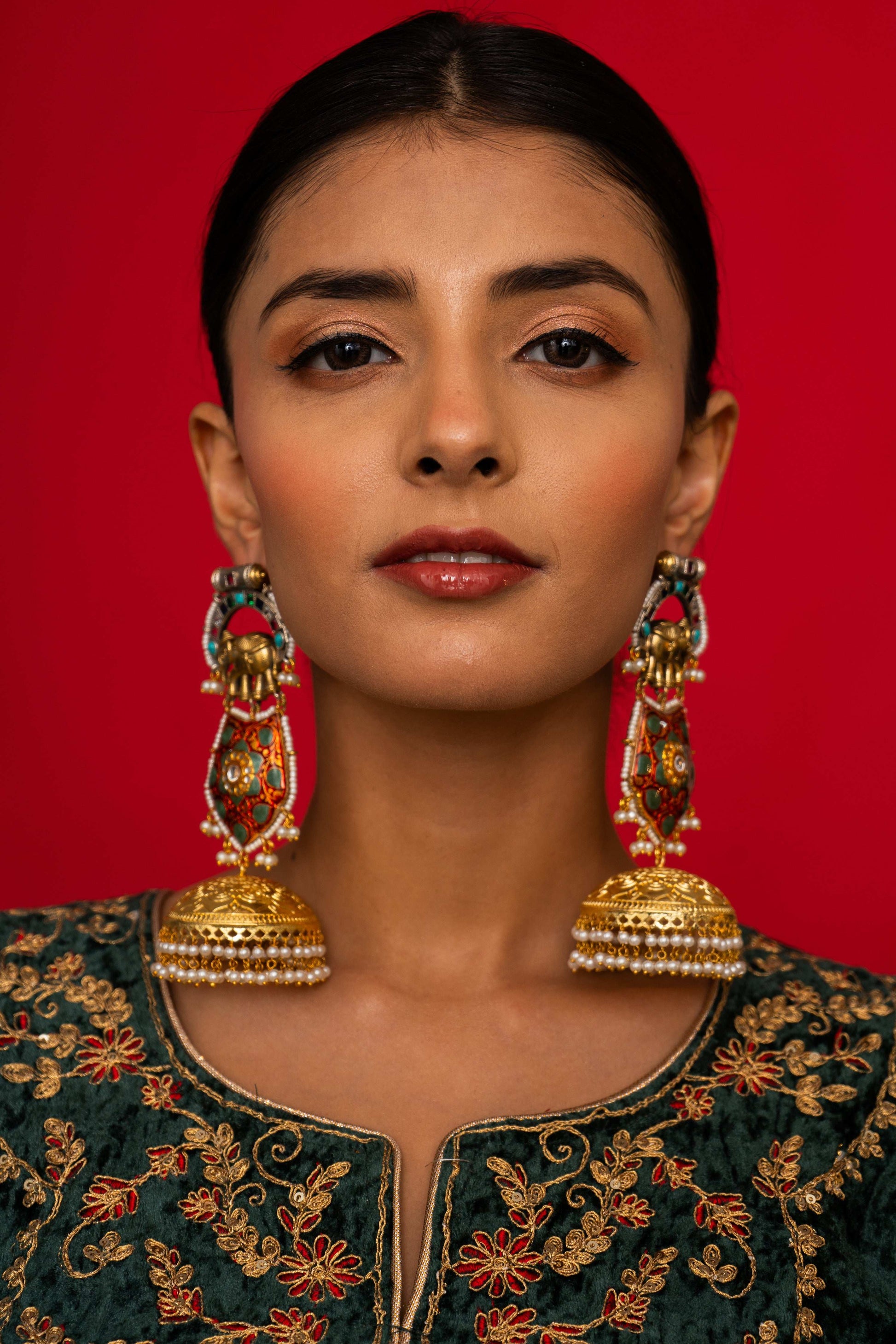 Vritika Elephant Motif Earrings - Pirohee by parul sharma