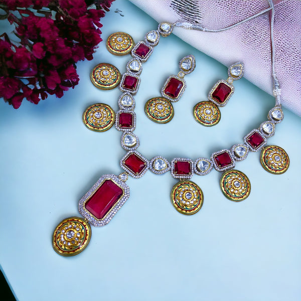 Elia Ruby Red Fusion Necklace Set