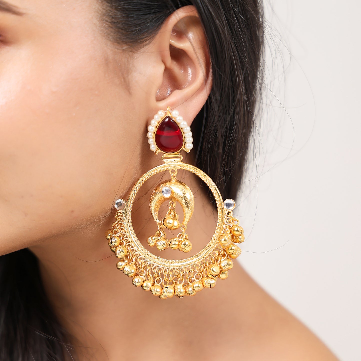 Aabroo Dangle Hoop Earrings