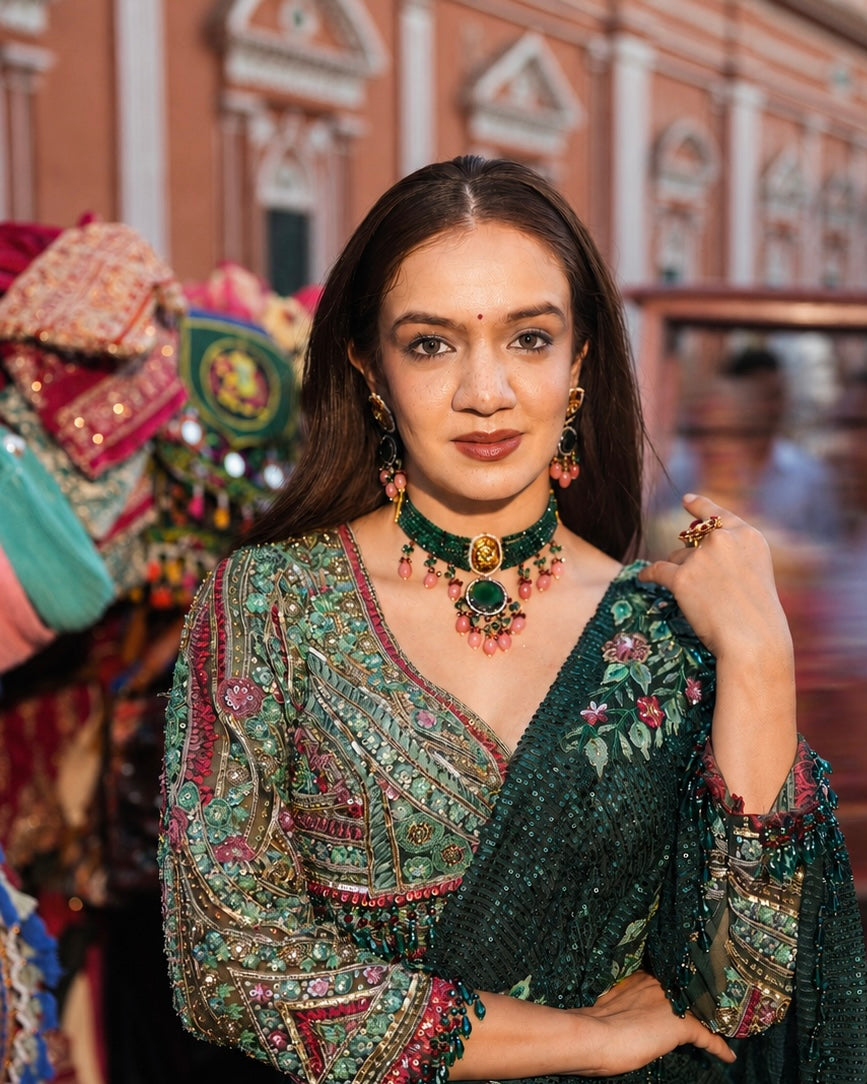 Jharokha Meenakari Jewel Set