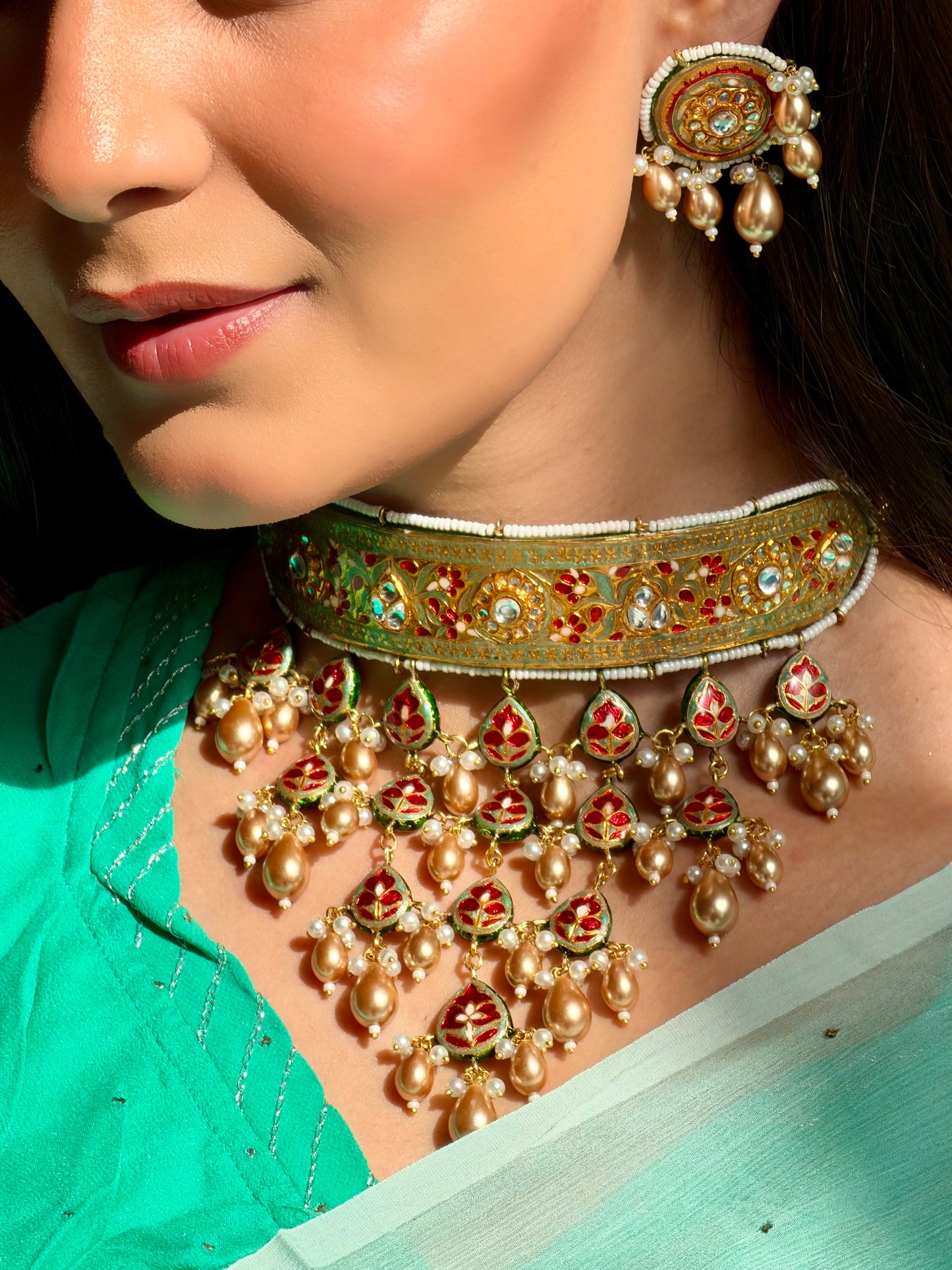 Gulnaar Handcrafted Meenakari Choker Set