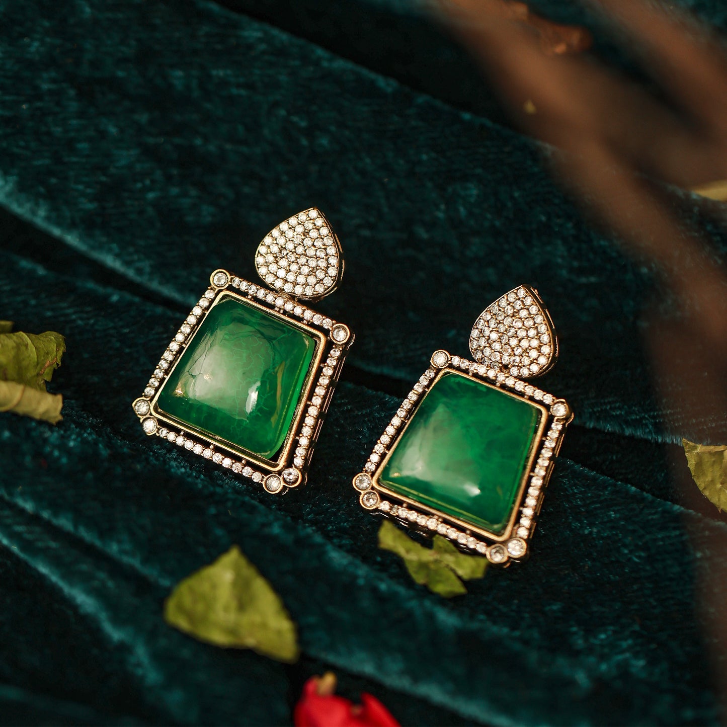 Velora Green Earrings