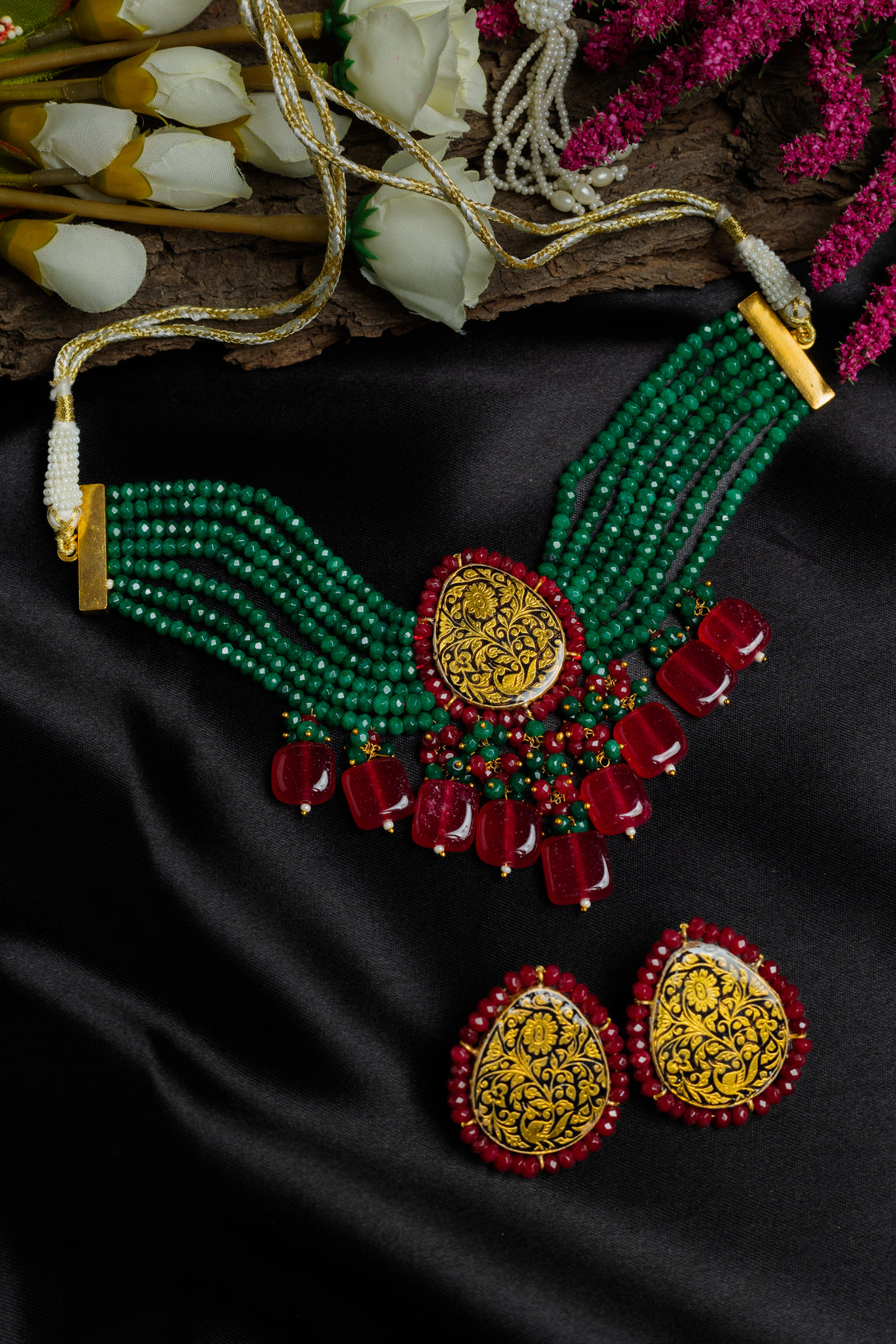 Alluring Maroon Red Choker Set - Pirohee by parul sharma