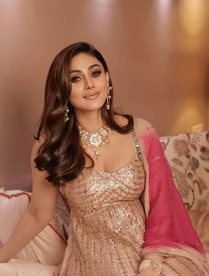 Iman Mother of Pearl Fusion Necklace Set With Ring - Pirohee by parul sharma