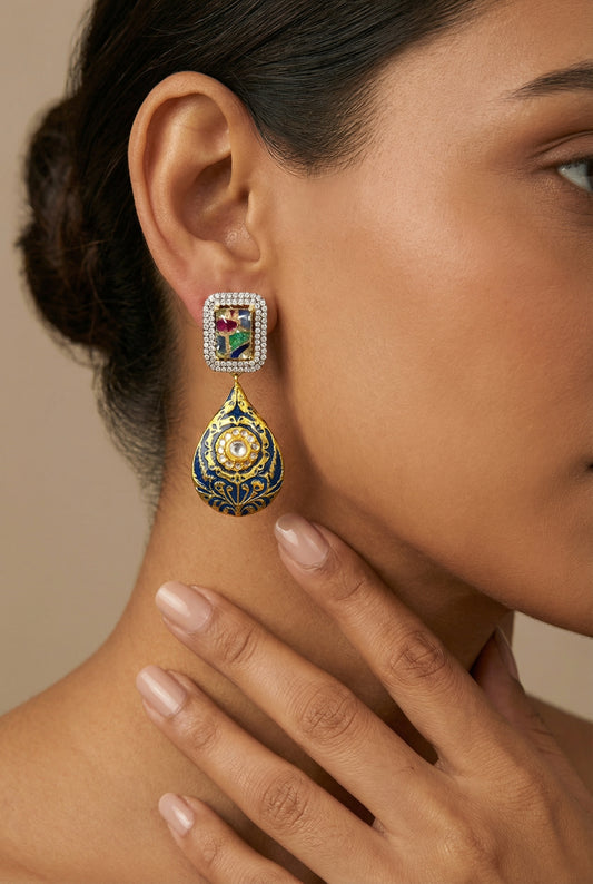 Azure Blue Meena Drops