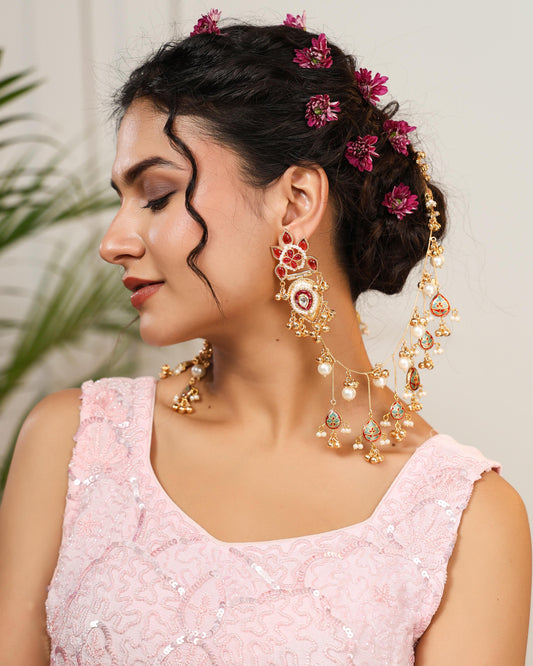 Mahrun Passa Style Red Earrings