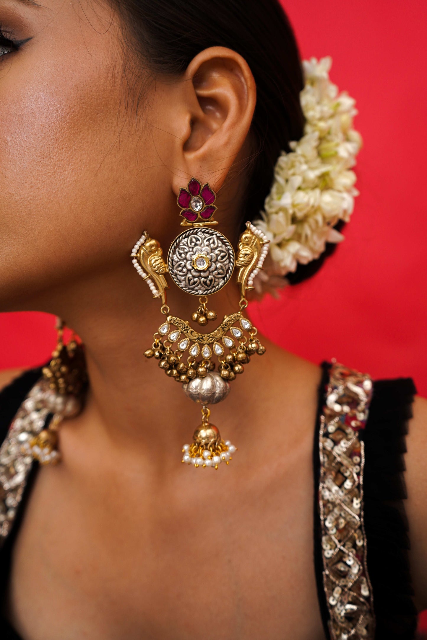 Zeenaz Multicolor Jadau Earrings - Pirohee by parul sharma