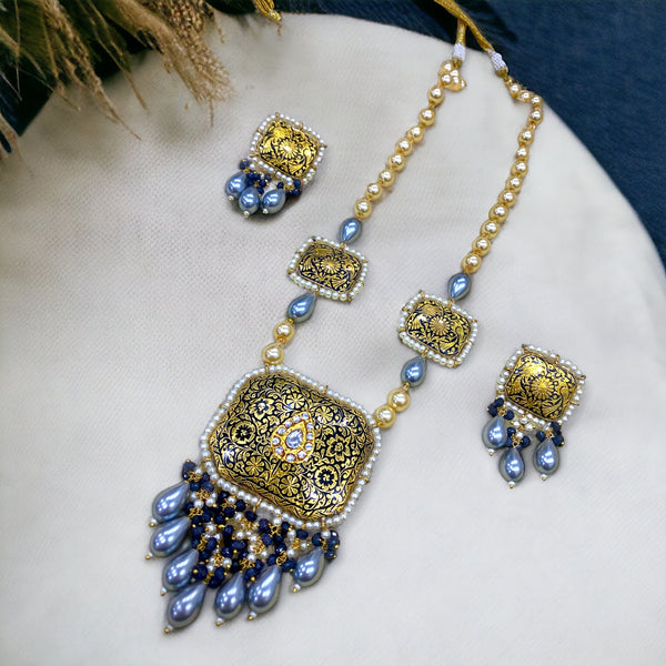 Rania Black Meenakari Necklace Set