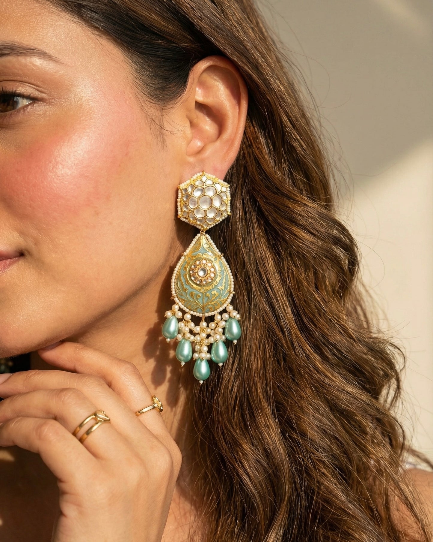 Firozaa Mother Of Pearl Earrings