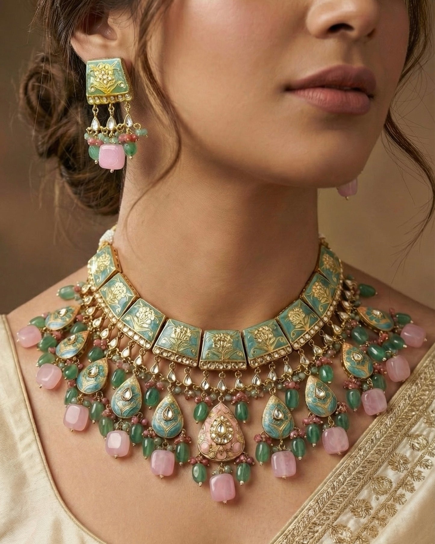 Qurbat Mint Green Necklace
Set