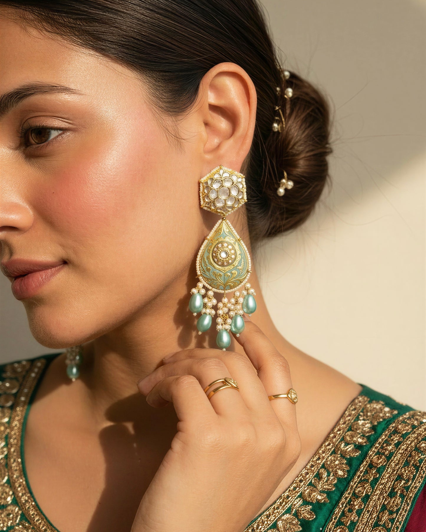 Firozaa Mother Of Pearl Earrings